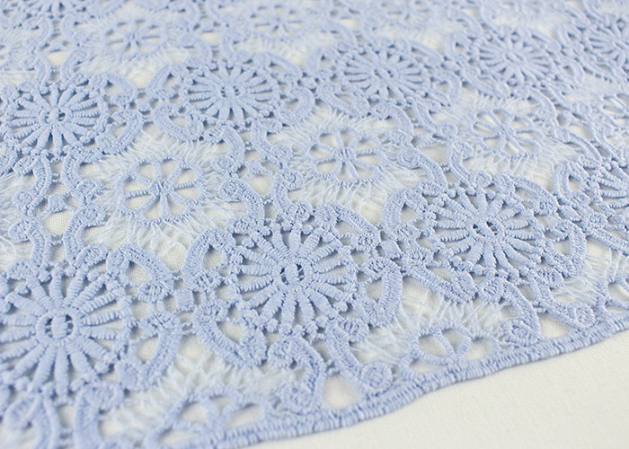 Guipure Dying Lace Fabric With Floral Water Soluble Lace Design For Dress Factory
