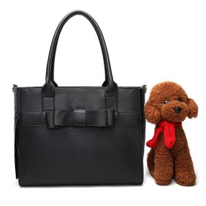 Wholesale  				Design Bowtie Dog PU Leather Bags Outdoor Pet Carriers 	         from china suppliers