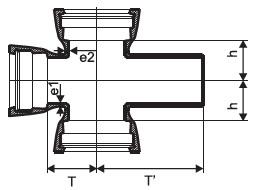 Wholesale BS EN545 GB T13295 Flanged Cross Ductile Iron Socket Spigot EPDM Gasket from china suppliers