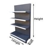 Powder Coated Heavy Duty Single Sided Retail Racks Supermarket Shelves