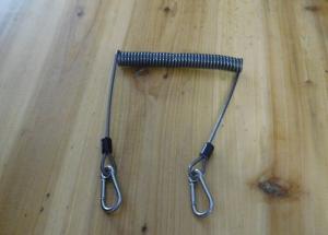 Wholesale SS 304 Carabiner Hooks Wire Coiled Lanyard Safety Rope High Quality from china suppliers