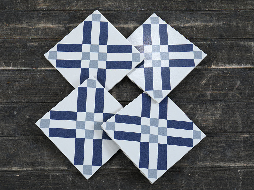 200x200mm waterproof Wall Ceramic Rustic Tiles For Balcony And Blue And White Indoor Floor Tiles For Bathroom