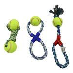 4 Inch Rope Tennis Ball Dog Toy Diy Chew Durable Pet Toys For Cats Interactive