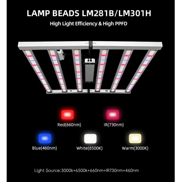 EU Dimmable Lm301h Evo Lm281b Grow Lamp Full Spectrum 480 Watt Bar Led Grow Light for Indoor Plants