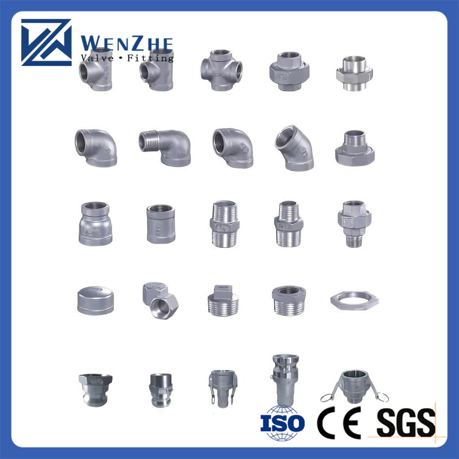 Forged SS201/SS304 Reducing Elbow Tee Cross Union Cap Coupling Thread Pipe Fittings