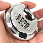 Rustproof Outdoor Lock 4 Digit Combination Discus With Hardened Shackles Padlock