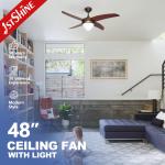 Light 4 MDF Blades Decorative Ceiling Fan With Remote Energy Saving Ac Motor