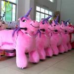 Hansel shopping mall child battery ride unicorn motorized plush animal rocking