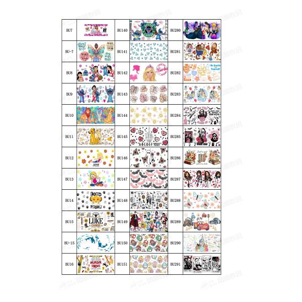 UVDTF packaging custom UV transfer stickers 16oz cup sleeve 20oz stickers DTF transfer stickers