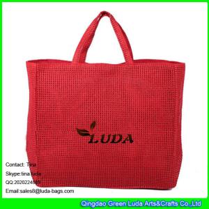 Wholesale LUDA hot sale promotion cheap paper straw bag red color collision beach straw bag from china suppliers