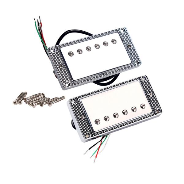 Mini Humbucker Pickup Double Coil Pickups Metal Cover Adjustable Pole-Piece LP