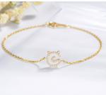 Kitten Nameplate 0.11ct 18K Gold Diamond Bracelets Unique Engagement Gold