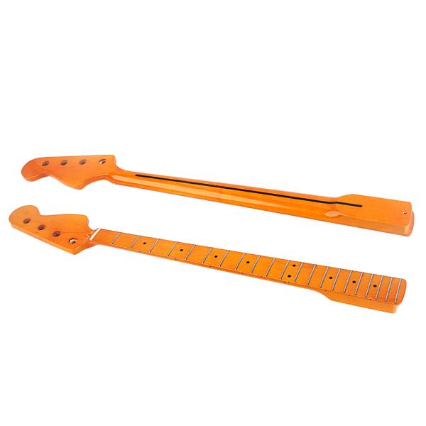 Bass Guitar Replacement Neck 21 frets Maple wood yellow Glossy Modern c Black