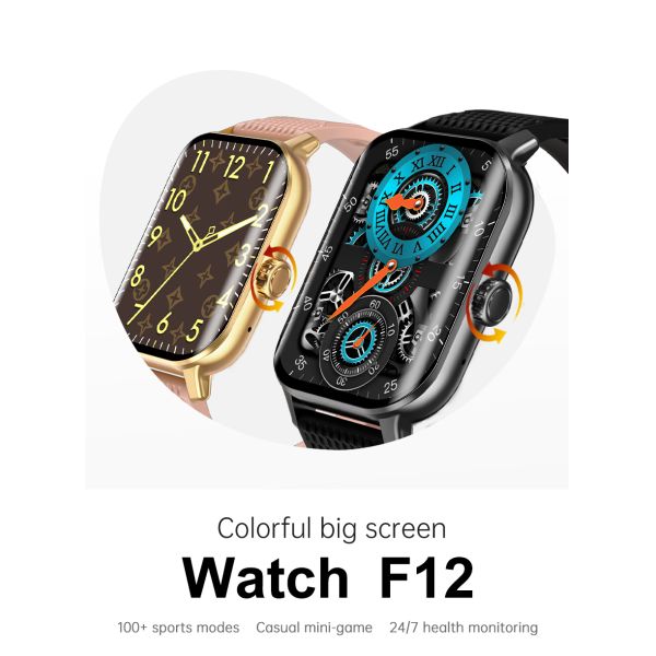Eraysun Curved Screen 2 Smart Watch 2.02 Inch 3D Dynamic Waterproof Dials to Wake up Heart Rate Monitoring Fitness Smart Watches