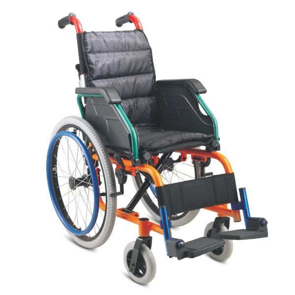 Armrest Aluminum Portable Transport Chair Lightweight Pediatric Wheelchair For