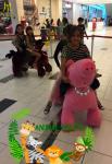 Hansel furry animal christmas horse plush ride on animal toy with coin