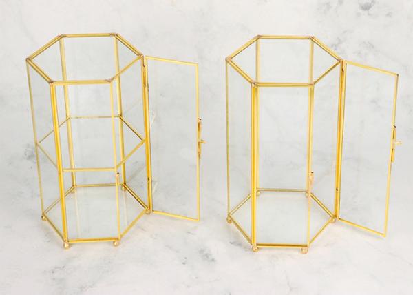 High-quality hand-welded copper strip glass artifact Window display box jewelry