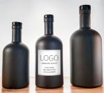 Clear Black Frosted Glass Bottles for Vodka Whisky Rum 200ml 375ml 500ml 750ml