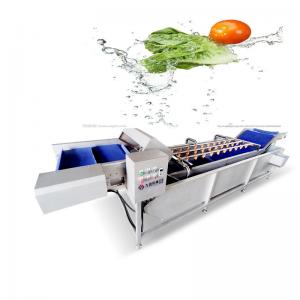 China 3000KG/H Industrial Fresh Vegetable Fruit Washing Machine Drying Processing Line on sale