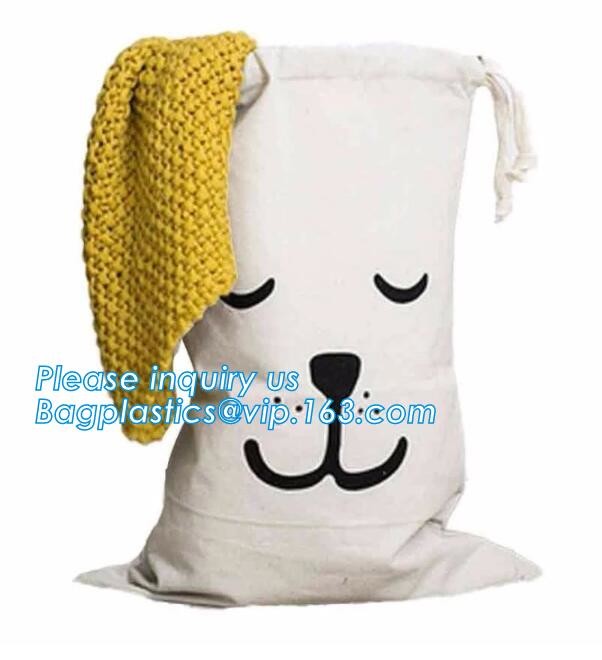 Cotton rope foldable canvas storage basket cloth laundry basket,Removable Fold Animal Canvas Clothing Toy Storage Box Ba