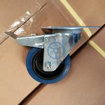 200kg Capacity 125x36mm Rubber Casters With Steel Bracket