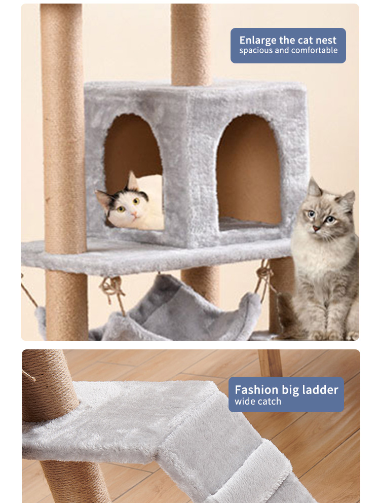 Multi Level Cat Tree House Scratching Post Heavy Duty With Sisal Rop Cat Tower Column Climbing Tree for Cats and Animals