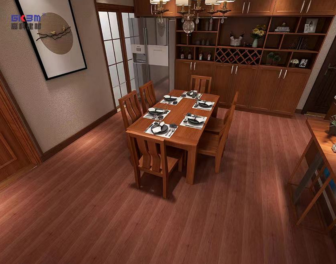 Rosy Wine Red Click SPC Flooring 5mm 0.3-0.6mm GKBM Greenpy MJ-W6007