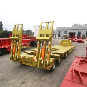 Wholesale Low Bed Semi Trailers Truck Trailer Lowbed Trailers with Slope for Heavy Machines from china suppliers