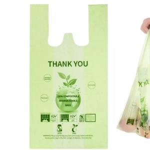 Wholesale Compostable Material Pla Plastic Bags Eco Friendly Biodegradable T Shirt Shopping Bags from china suppliers