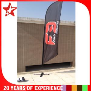 Wholesale Single Sided Bow advertising feather flags with black cross base and pvc water bag from china suppliers