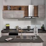 Ready To Assemble ODM 22mm Modular Kitchen Cabinets Grey Melamine Kitchen