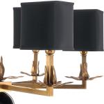 Contemporary copper chandelier lighting with Blue lampshade for living room