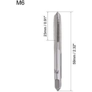 HSS M6 Hand Taps Straight Flute 1 Pitch Metric Thread