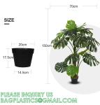 Artificial Monstera Deliciosa Plant, 5ft Potted Faux Tree with 15 Verdant Fake