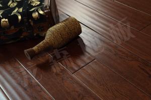 Wholesale handscraped white oak engineered wood flooring with brown stained from china suppliers
