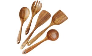 Wholesale Eco Friendly Teak Wood Kitchen Spoon Set utensil set Multiusage from china suppliers