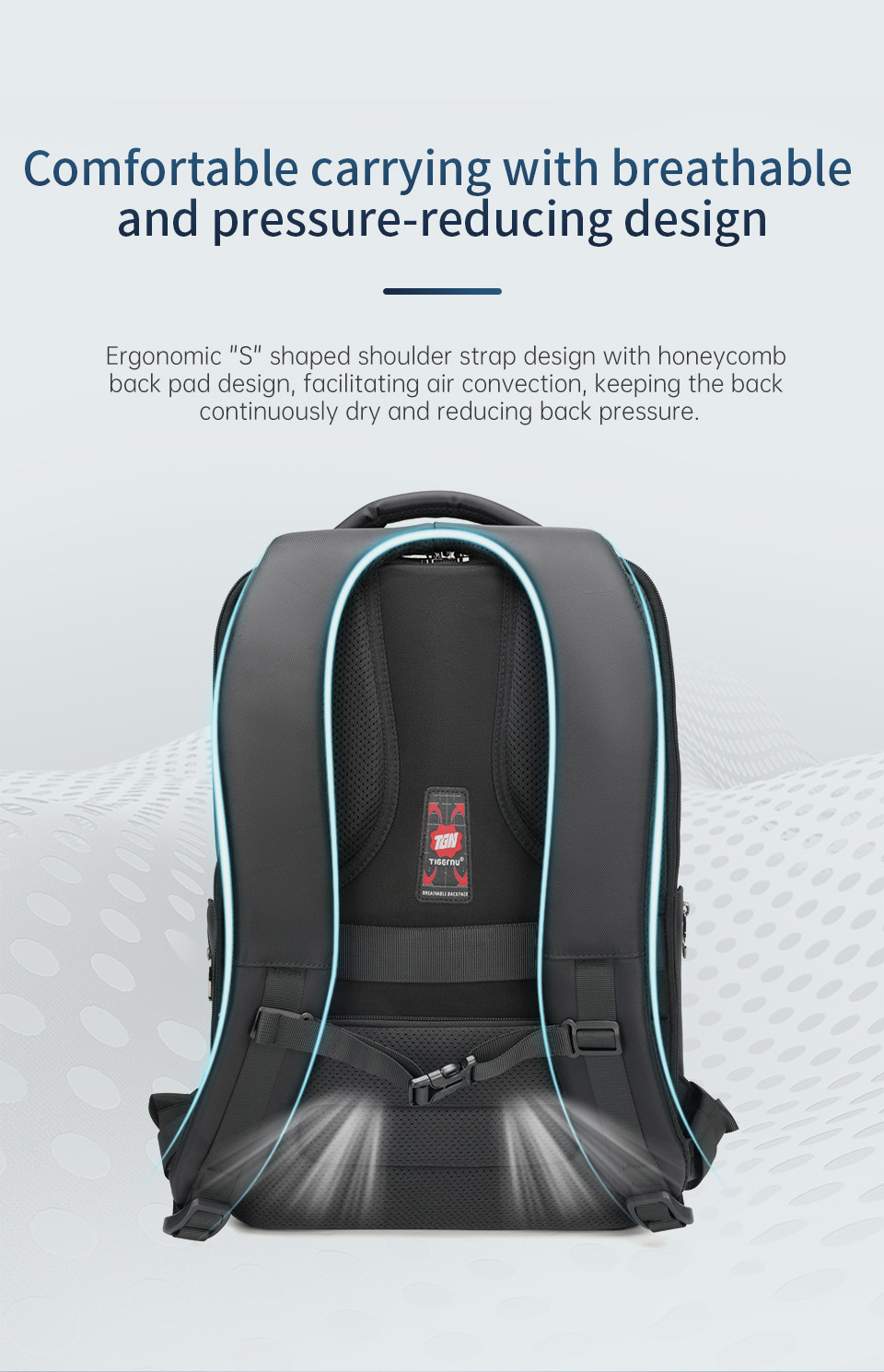 Tigernu High Quality Waterproof Leisure Student School 15.6inch Laptop Bag Backpack For Men