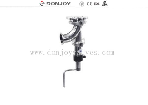 SS304 And SS316L Stainless Steel Sanitary Manual Tank Bottom Seat Valve 90 Elbow