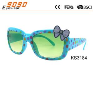 Wholesale Cute Girl's Sunglasses, Plastic Frame with pink bow , Polycarbonate Lenses from china suppliers