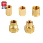 Threaded Pipe Coupling CNC Brass Parts Direct Internal Thread Straight Through