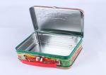 Plastic Handled Candy Gift Tins , Tinplate Food Packaging Lunch Metal Tin Box