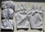 0.5cm Stripe Terylene Conductive Fiber Anti Static ESD Gloves For Clean Room