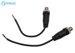 M12 4Pin Screw Type Aviation Connector Male Power Cable For Rear View Camera