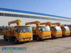China ISUZU ELF 190hp Truck Loader Crane 5 ton 10m Lifting Straight Boom on sale