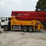 Yellow Used Chassis Putzmeister Concrete Pump Truck 37 Meters with 12M³/H