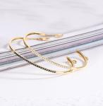 The Night & Day 18K Gold Diamond Bangle 0.23ct Extension Chain Contrast Color