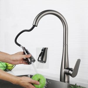 China Metered Pull Out Kitchen Faucet Tap Hot & Cold Water 2.2GPM Flow Rate on sale
