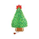 Christmas Tree Shaped Greeting Card Sound Module 4C Printing With AG10 Battery