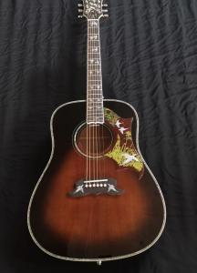 Wholesale Custom Grand 41 inch Dreadnought Acoustic Guitar in Dark Brown Finish Flamed Maple Back &amp; Sides from china suppliers
