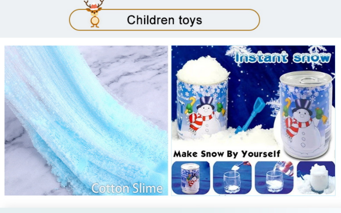 Safe Fake Snow Polymer Long Lasting Easy To Use Instant Snow Sodium Polyacrylate